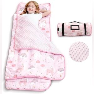 ACRABROS Toddler Nap Mat w/Pillow & Blanket 21x53in Unicorn theme New